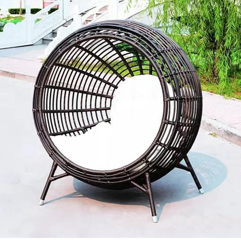 leisure rattan bed balcony hanging chair courtyard photography bird's nest rattan sofa indoor rattan lounge chair