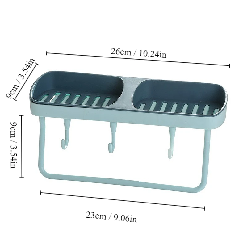 1pc Bathroom Soap Holder, Wall Mounted Multifunctional,Placement And Suspension, Wall Mounted No Punch Soap Dish