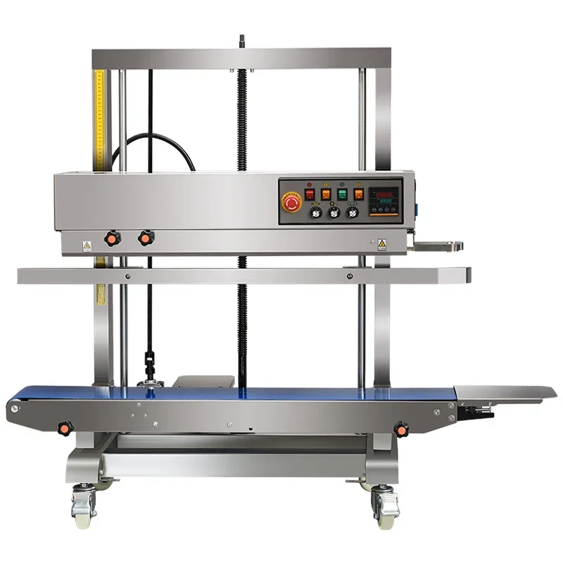 Vertical Large Diameter Continuous Heat Band Sealer Automatic Plastic Bag Film Sealing Machine with Printer