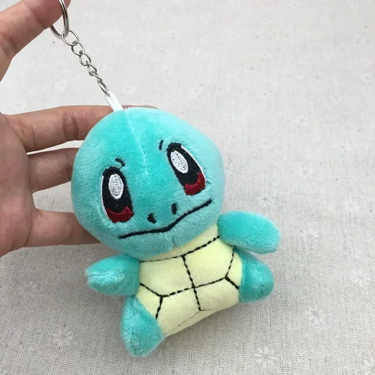 21PCs/set  Charmander Eevee Plush Doll Pendant Stuffed Bulbasaur Squirtle Pendant Plush Keychain