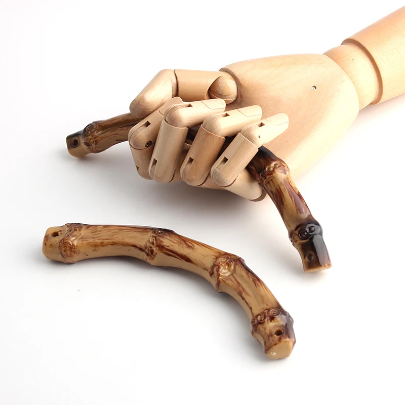 2/4/10 قطعة البلاستيك الموضة المستديرة U على شكل المحفظة مقبض محاكاة الروطان الخيزران حقيبة المرأة DIY بها بنفسك استبدال مقبض الملحقات #6