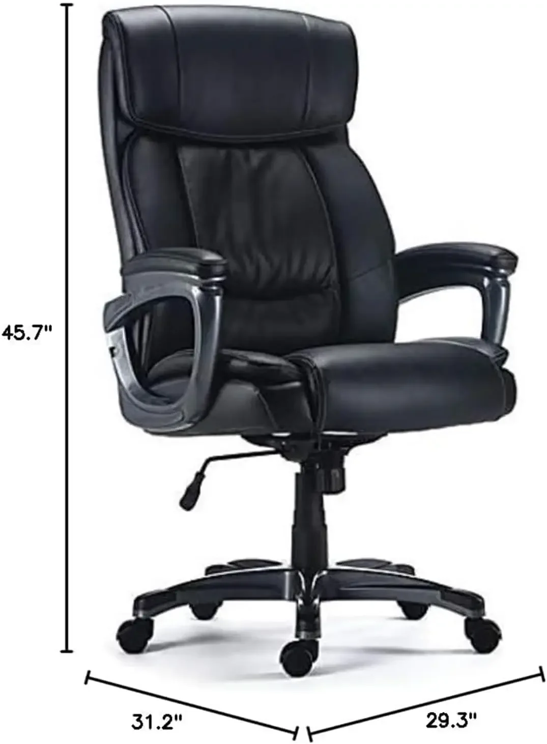 Staples Lockland Managers Chair, Bonded Leather Big and Tall Cushioned Office Chair, Adjustable Height, Metal Frame, Can Be Used