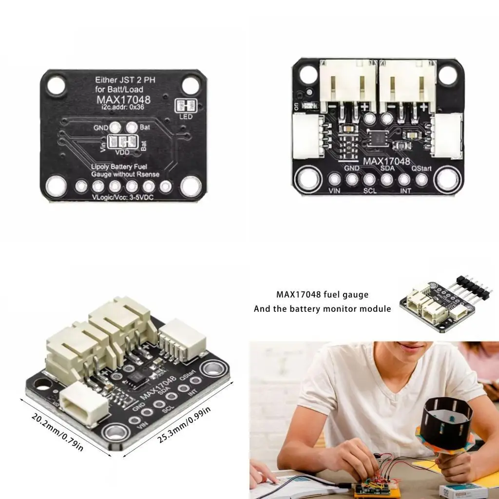 

652F Professional Battery MAX17048 Gas Gauge Battery Monitoring Easy Integration Development Board For Drones Robotics