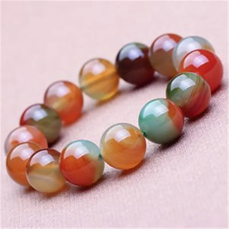 , red and green , scenic area stall peacock agate bracelet