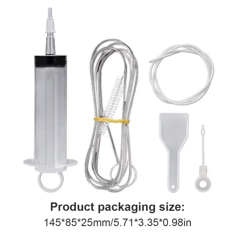 5pcs Fridge Dredging Kit Flexible Refrigerator Scrub Brush Reusable Fridge Drain Hole Dredging Remover Cleaning Syringe Shovel