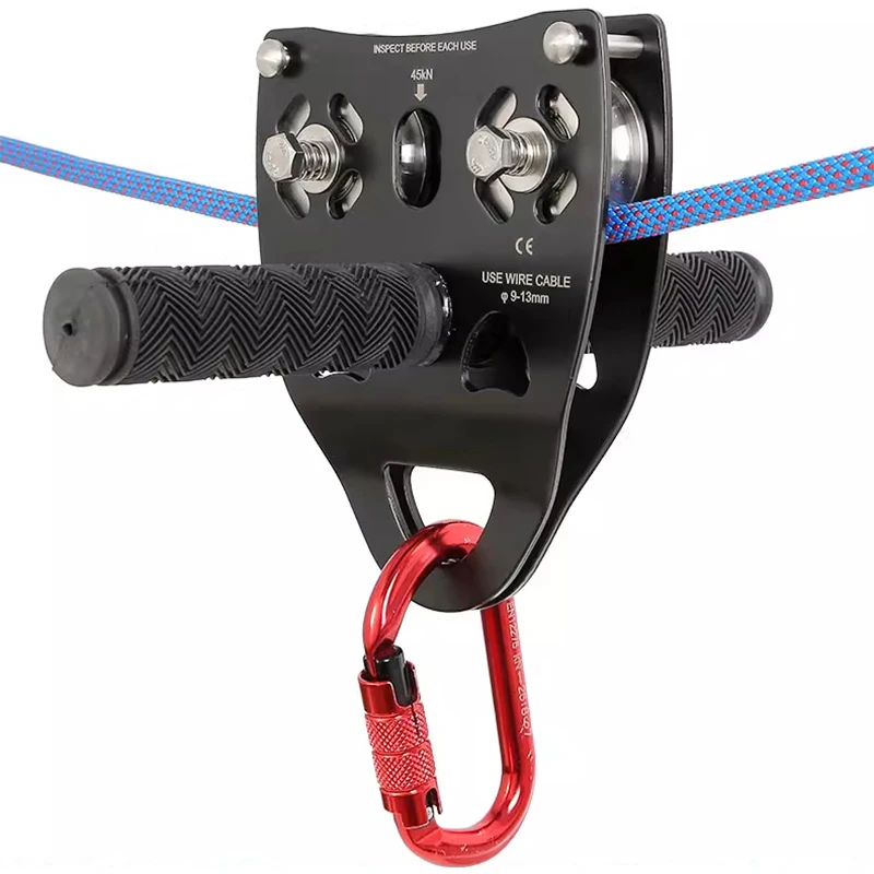 

Outdoor High Altitude Rope Lifting Equipment Pulley Group Crossing Steel Cable Zipline Double Pulley Ropeway Transportation