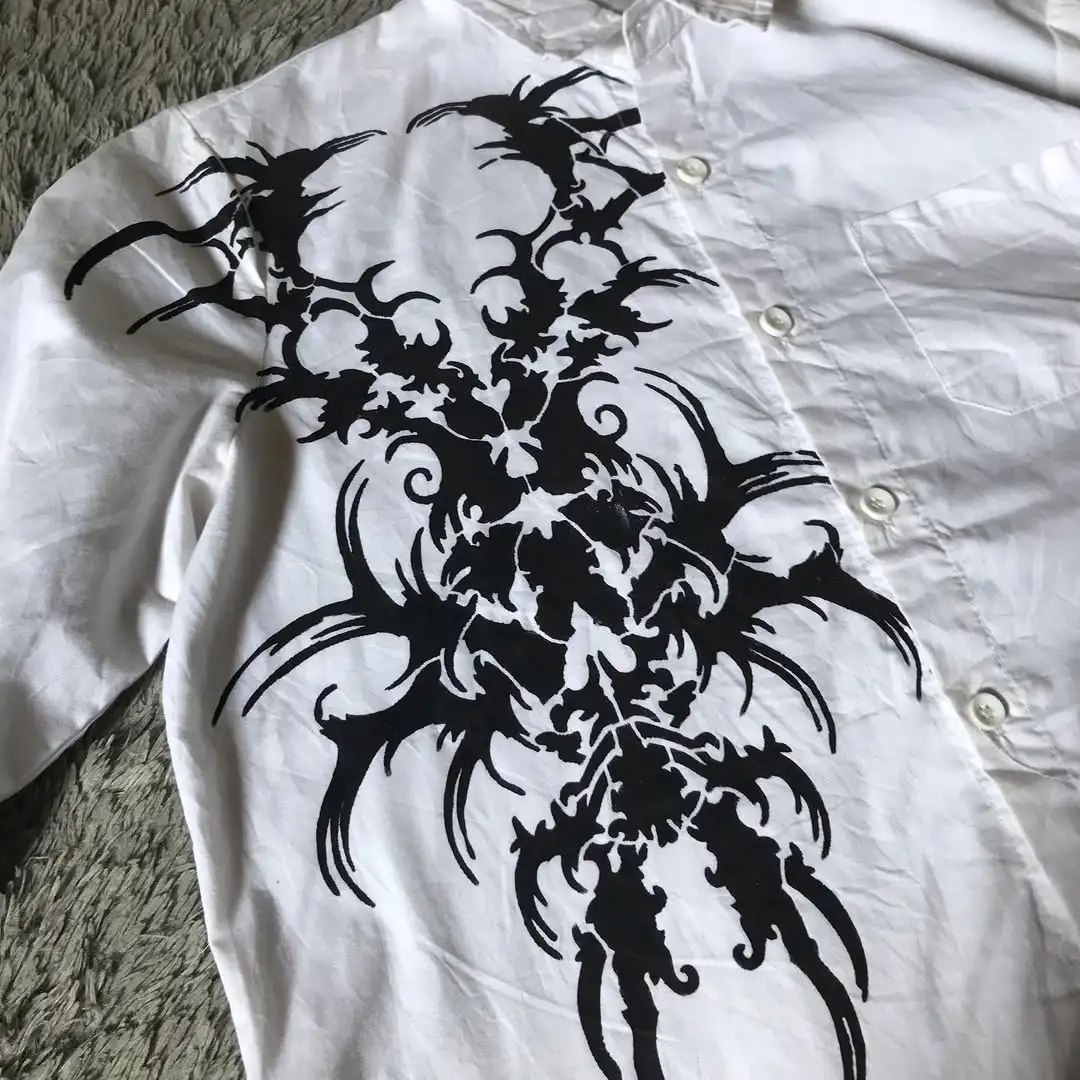 

Y2K Virus Pattern Готическая рубашка Affliction Футболка Harajuku Мужская футболка оверсайз с буквенным принтом Святого Писания Модные топы с длинными рукавами