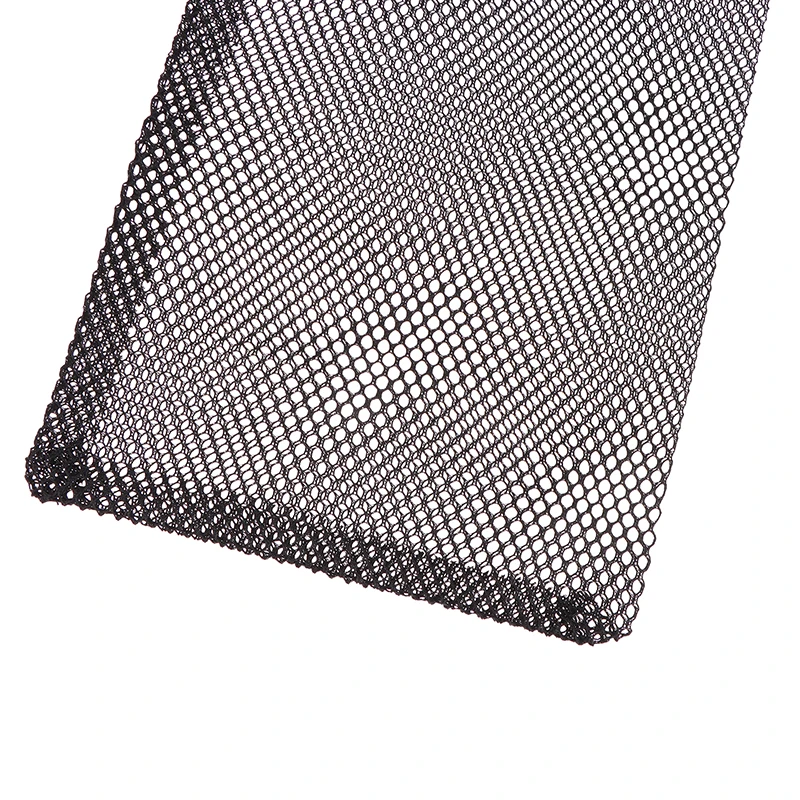 Black Durable Nylon Mesh Drawstring Bag Storage Pouch Multi Purpose Home Travel Outdoor Activity Laundry Bag Stuff Sack