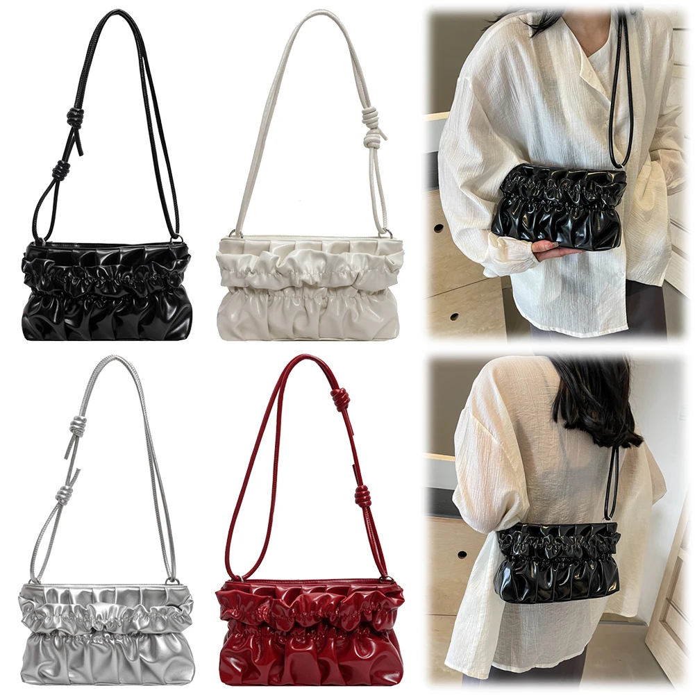 

Женская сумка через плечо с регулируемым ремешком, сумка через плечо из искусственной кожи, однотонная сумка-портфель, сумка-хобо для поездок на работу и путешествий