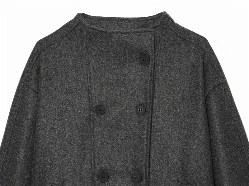 Guobioziy Women's Slim-Fit Wool Coat 2026 Spring-Autumn New French Casual Fashion Trend Daily Tassel Punk Commuter Street Style