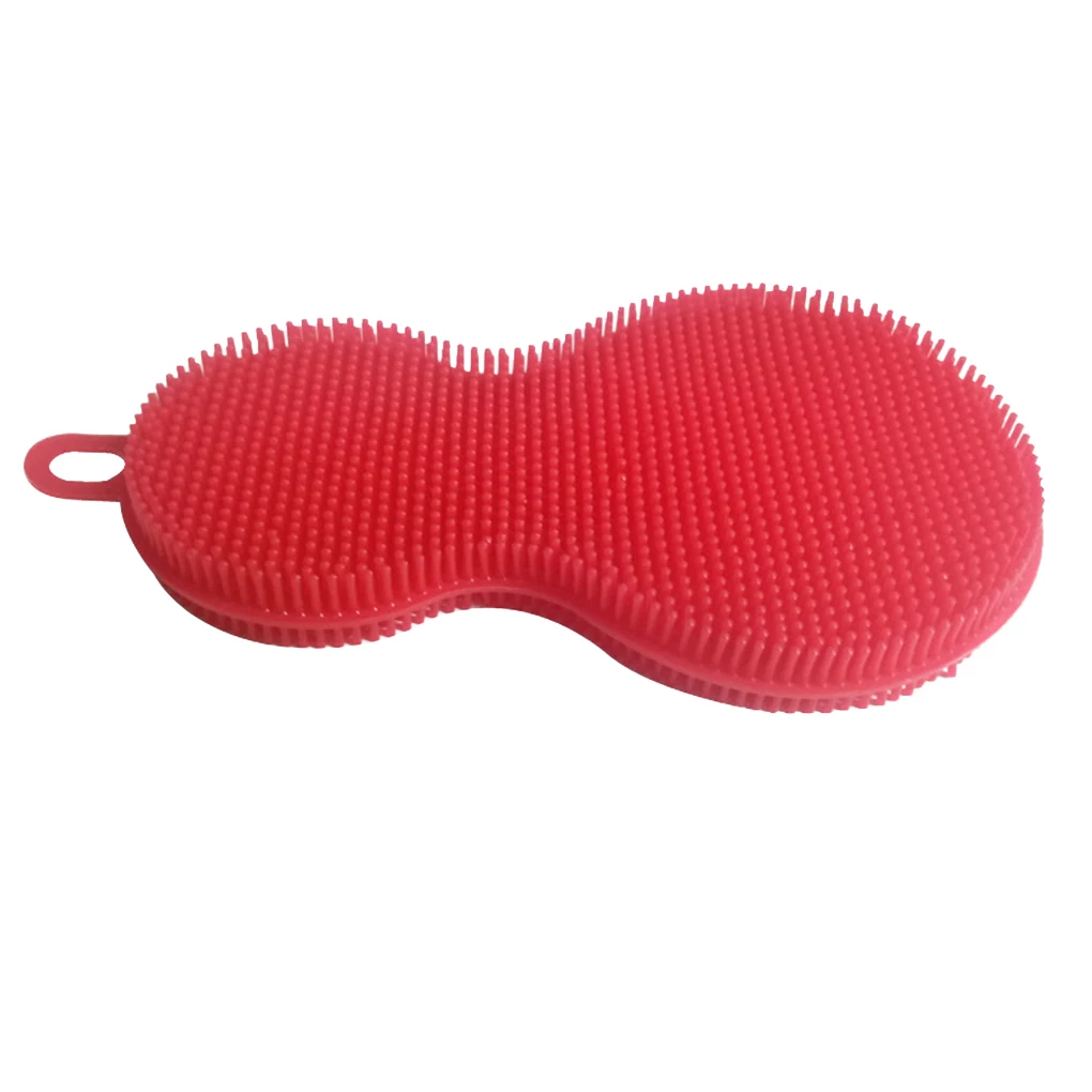 Gourd Shape Silicone Bath Brush Dish Scrubber Kitchen Wash Heat-Resistant Cleaning Sponges