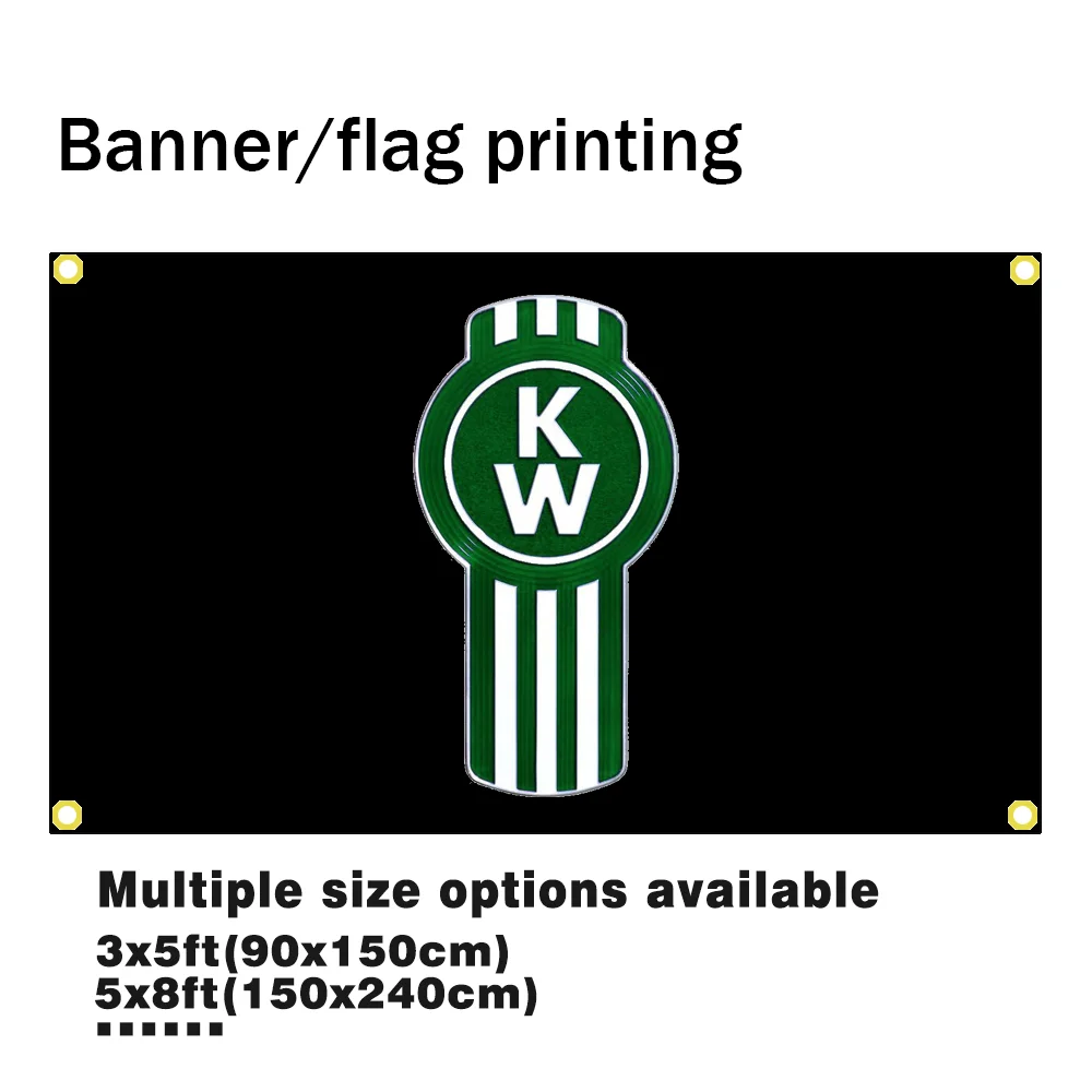 Polyster 90*150cm 60*90cm Kenworth Trucks Flag For Cars Trucks Hybrids & Crossovers 3*5FT Banner