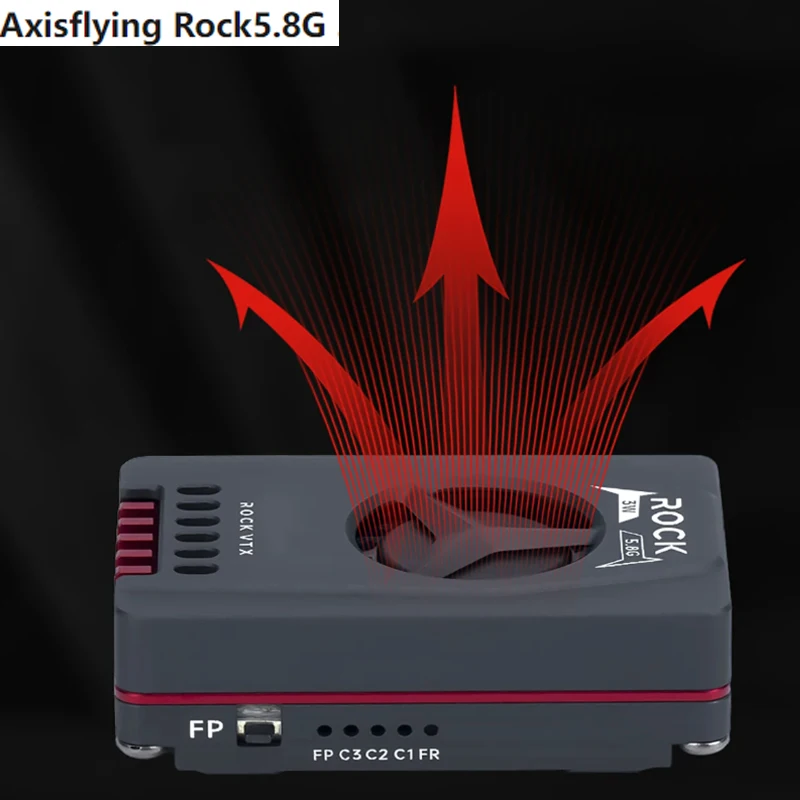Axisflying ROCK 5.8G 3W VTX, Built-in MLC Anti-Interference Dual Core Image Transmitter, MMCX Antenna, 7-28V Wide Voltage for RC