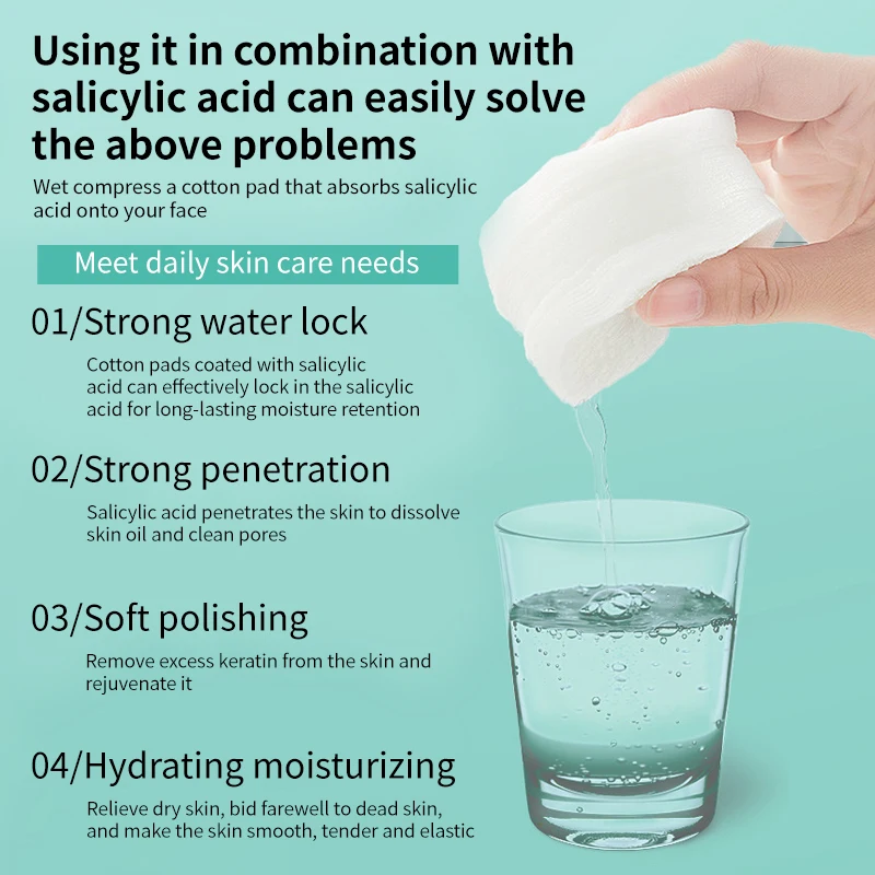 Waciki z kwasem salicylowym 300/900 szt. - Dwustronne, oczyszczające pory, do demakijażu i odmładzające