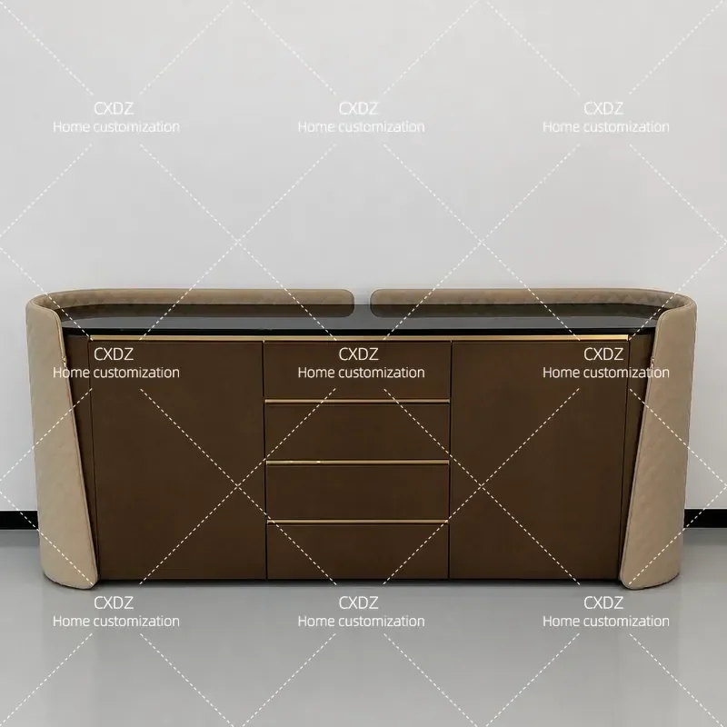 Italian Simple Solid Wood Dining Side Cabinet Home Tea Storage Locker for Hotel Model Room Furniture