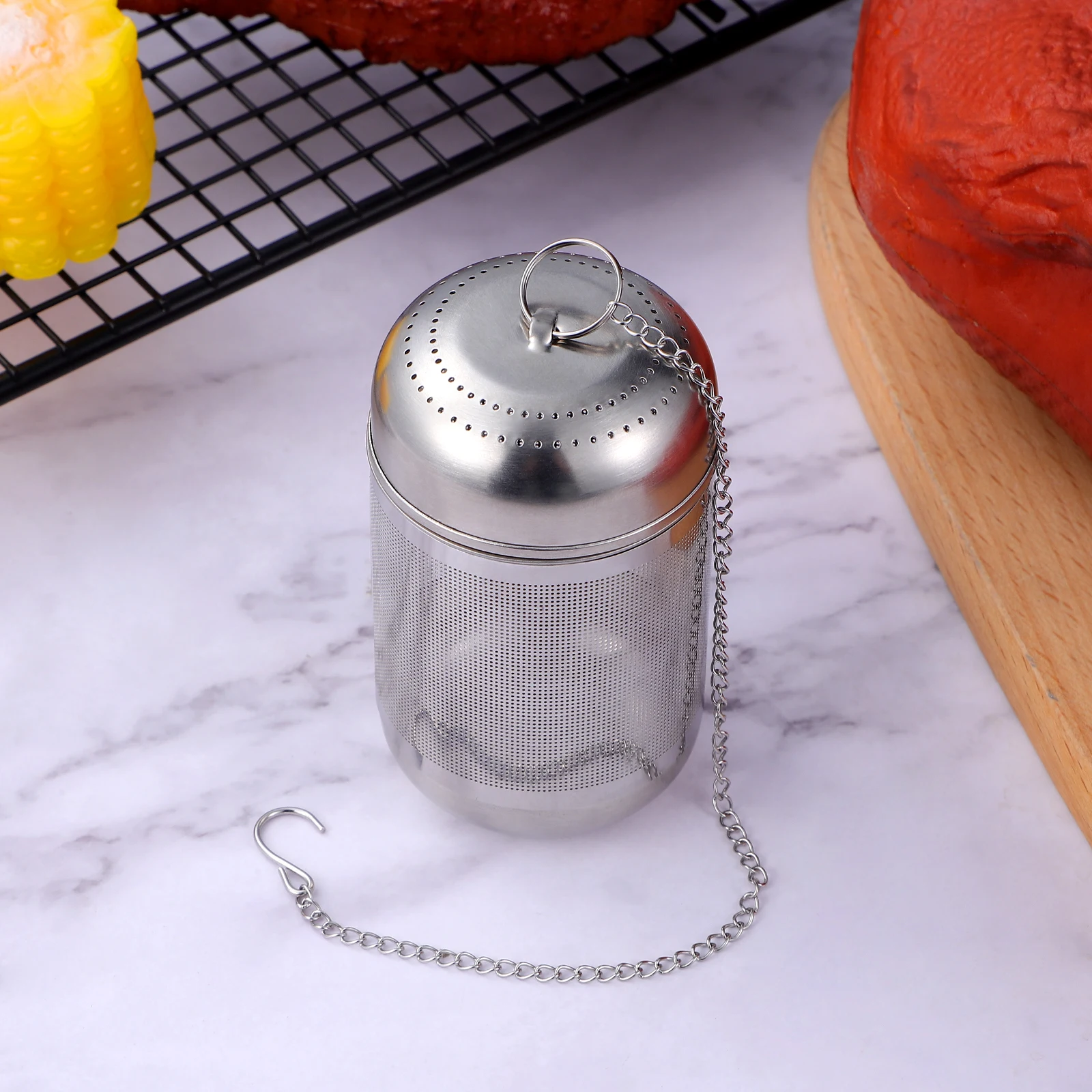 

Cooked Meat Seasoning Box Spice Filter Stainless Steel Drainer Tea Basket Strainer Mesh Infuser Diffuser Ball