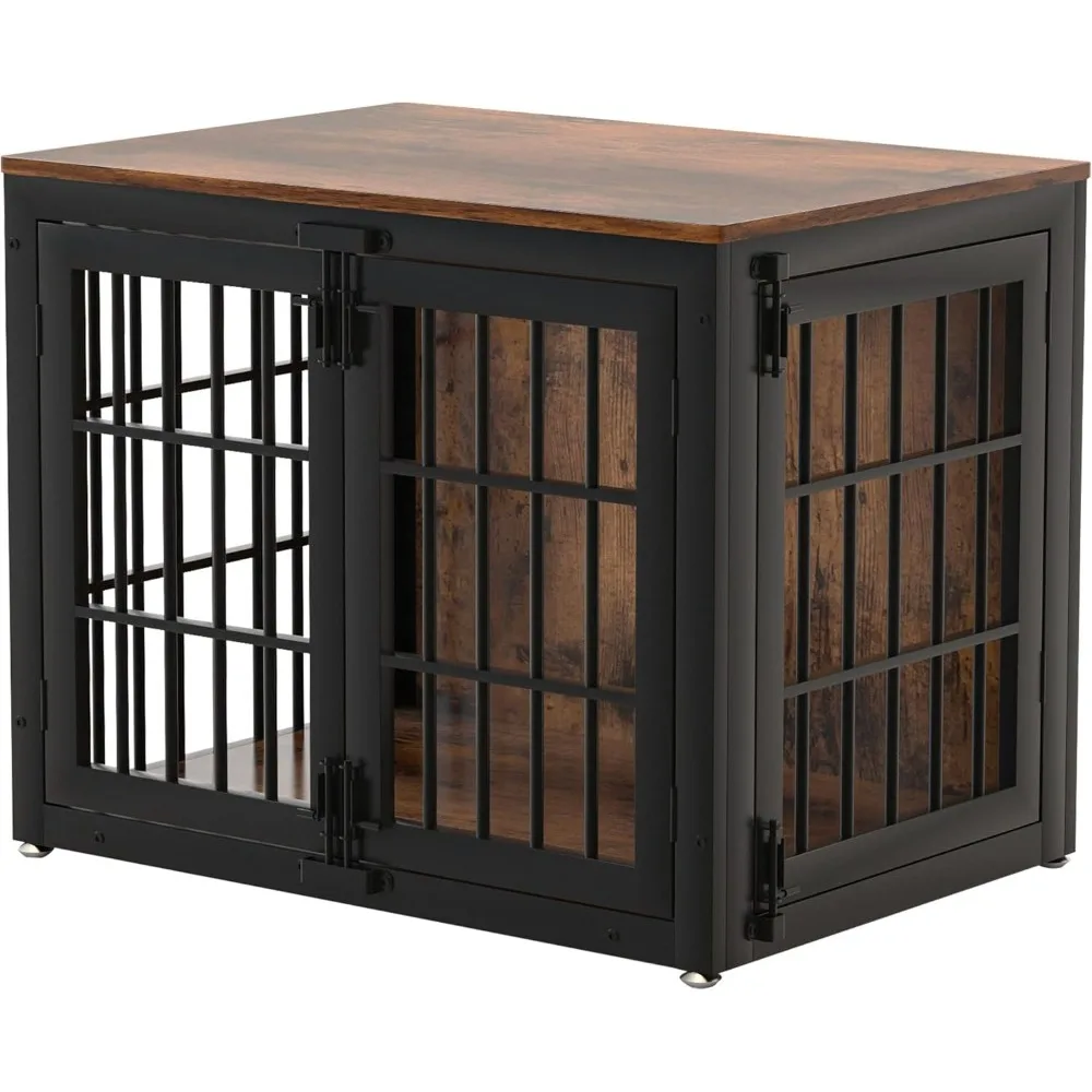 

Heavy Duty Dog Crate Furniture,Wooden Dog Cage Kennel for Small and Medium Dogs, Decorative Pet House Furniture Indoor with Side