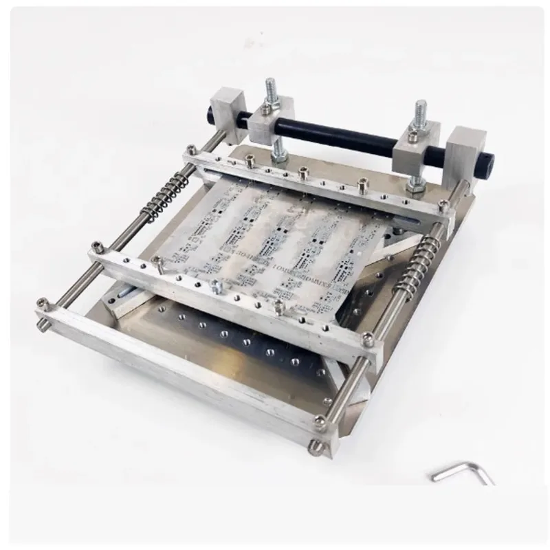 PCB Steel Mesh Solder Paste Printing Platform Steel Sheet SMT Solder Paste Printing Manual Mini Machine Manual Wire Printing