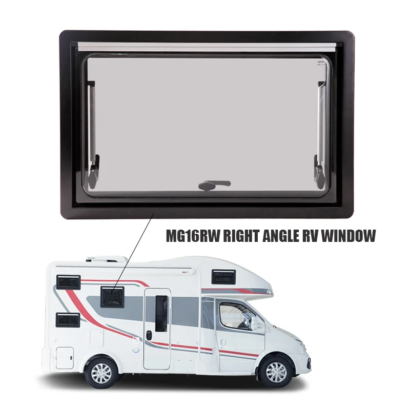 China Manufacturers 1000X500mm Motorhome Camper Van Caravan Window With Double Layer Glazing Acrylic Glass