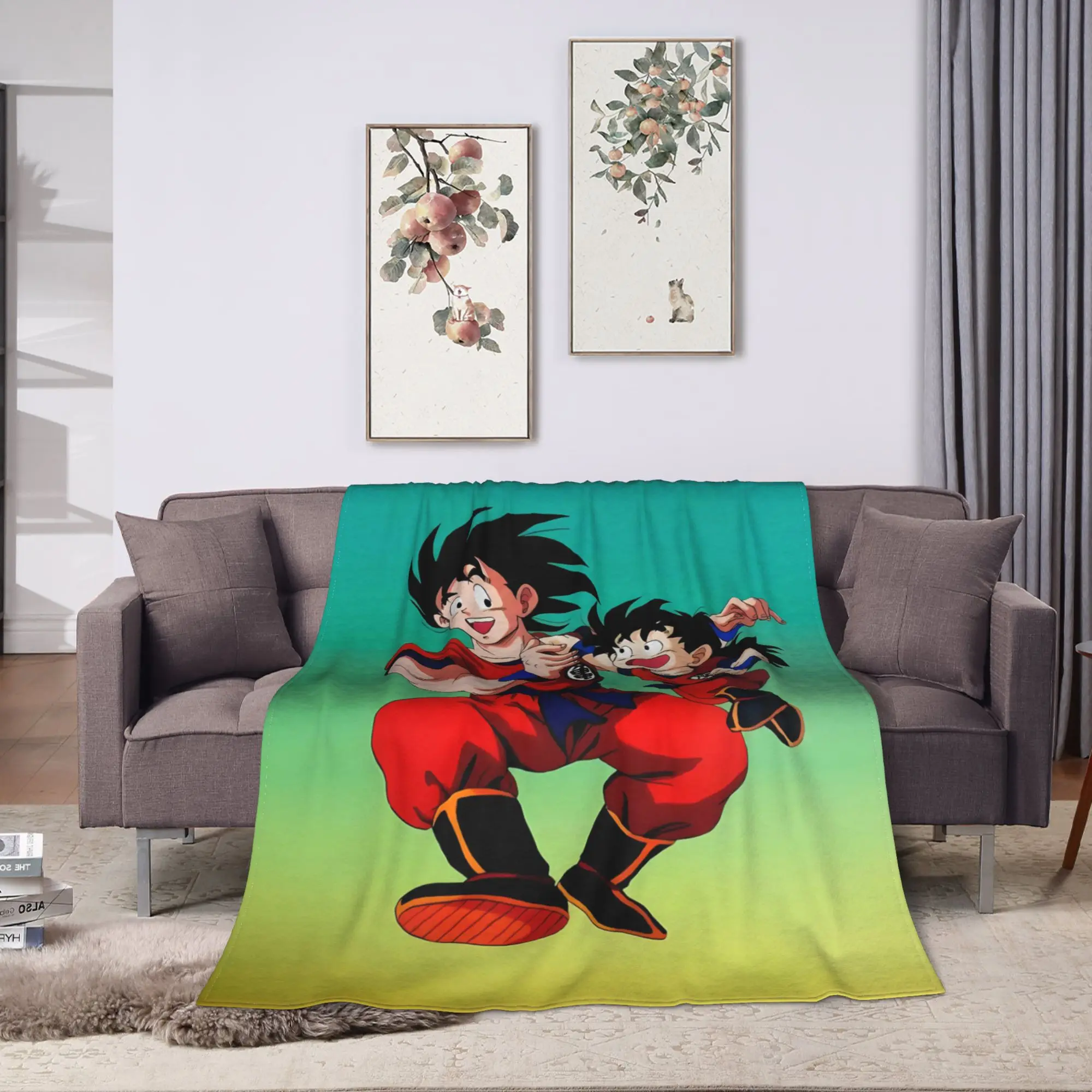 Kid Goku On Cloud D-Dragon B-Ball Plush Blanket Child  Flannel Throw Blanket For Home Decor Super Soft Quality Bedspread Gift