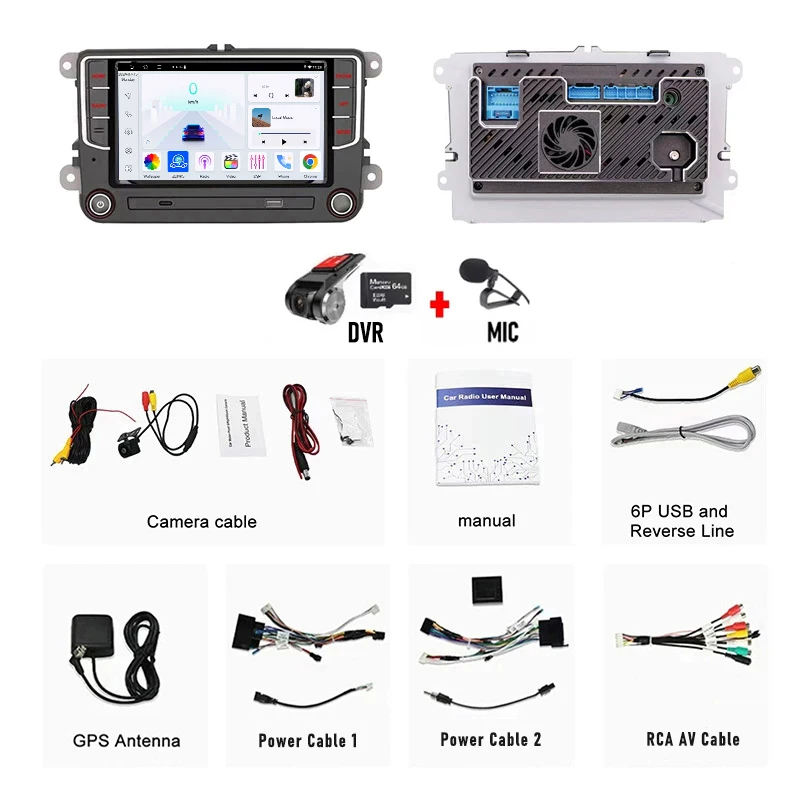 7 "Apple Carplay Android Auto 4 64Gb Autoradio Radio Head Unit Voor Vw Kever 2012-2019 Touchscreen Gps Fm Bt