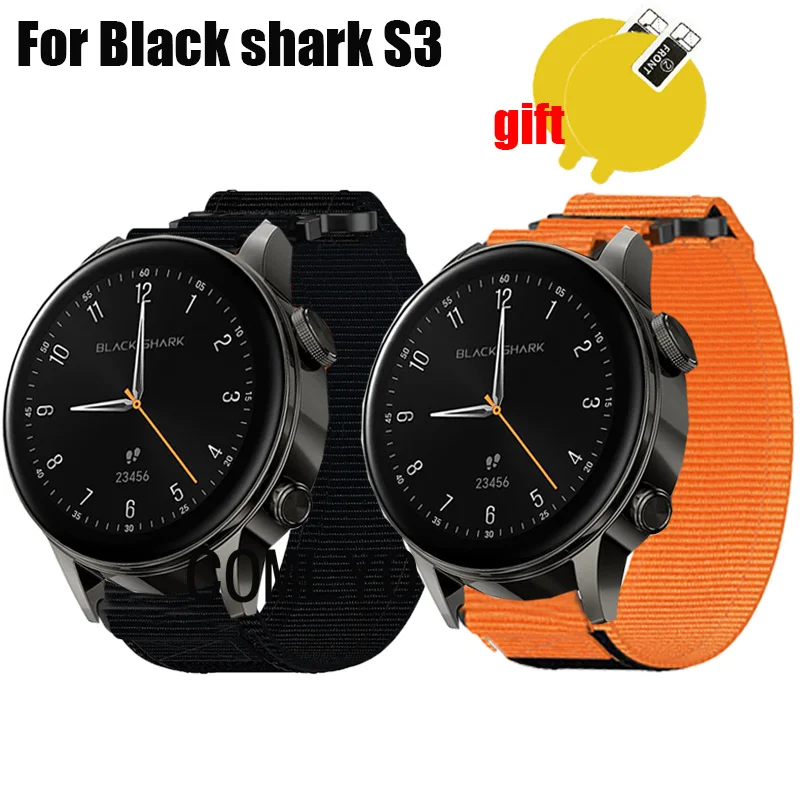 Для Black Shark S3 ремешок для умных часов нейлоновый холст спортивный мягкий ремешок для женщин и мужчин уличный ремень защитная пленка для экрана