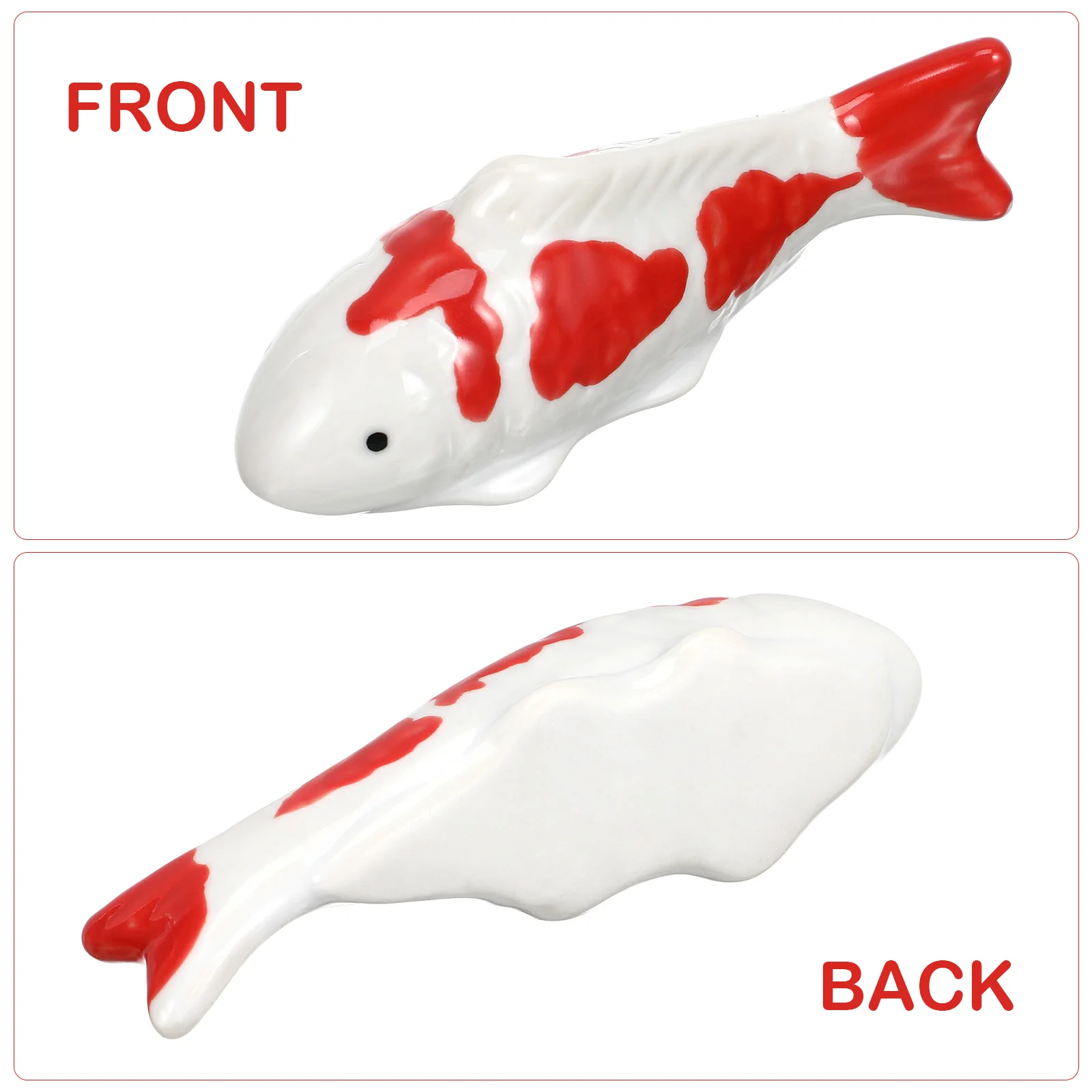

2 Pcs Fish Ornament Ceramic Floating for Tank Small Pond Fountain Bowl Decorations