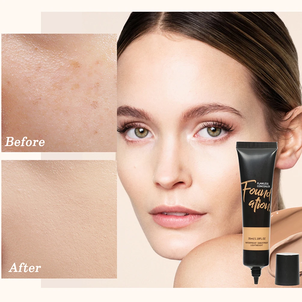 

Private Label Liquid Foundation Custom Logo Full Coverage Long Lasting Waterproof Swearproof Hose BB Concealer Makeup Wholesale
