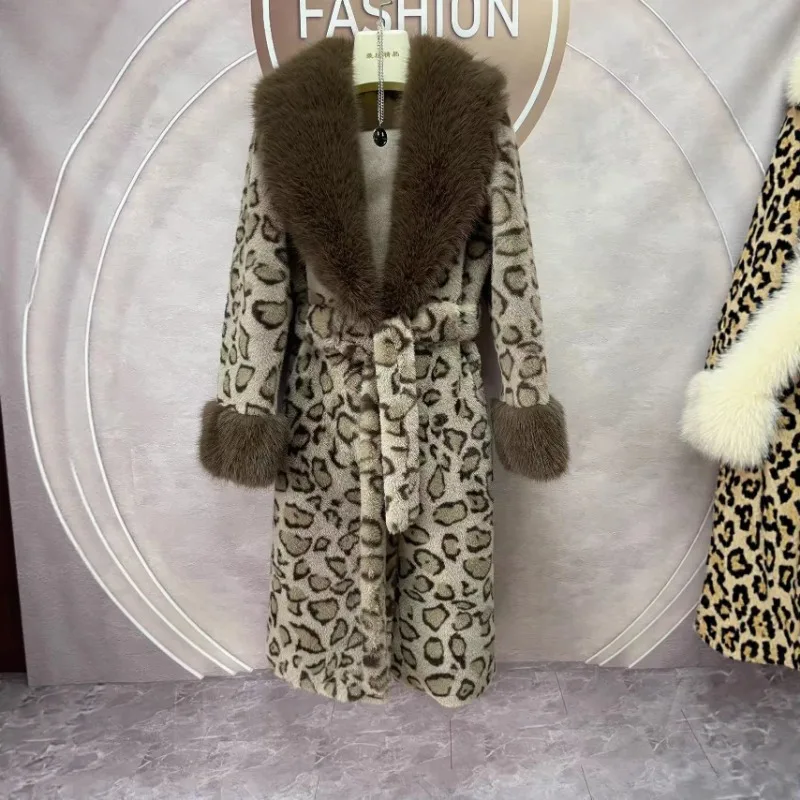 Mantel Bulu Panjang Mewah Musim Dingin Hangat Wanita Mantel Trench Berikat Bulu Patchwork Kerah Lapel Pakaian Luar Salju Jaket Bulu Imitasi Berkualitas Tinggi