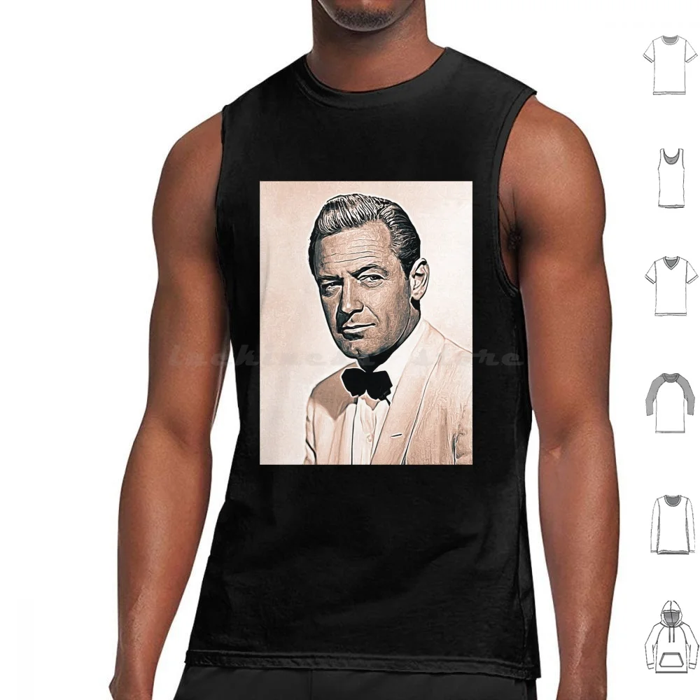 William Holden Art-Vintage Painting-D83 Tank Tops Print Cotton William Holden Art William Holden Art Portrait William