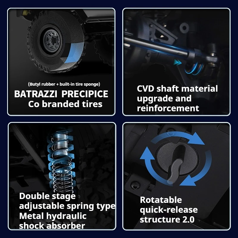 FMS LC80 PRO V2 Klimauto FCX10 Simulatie 1:10 Vierwielaandrijving Borstelloze afstandsbediening Terreinwagen Hoge en lage snelheid