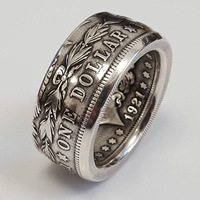Vintage Fashion Letter Pattern Rings For Men Antique Silver Color Ring Male Wedding Band Engagement Jewelry Punk Men's Ring