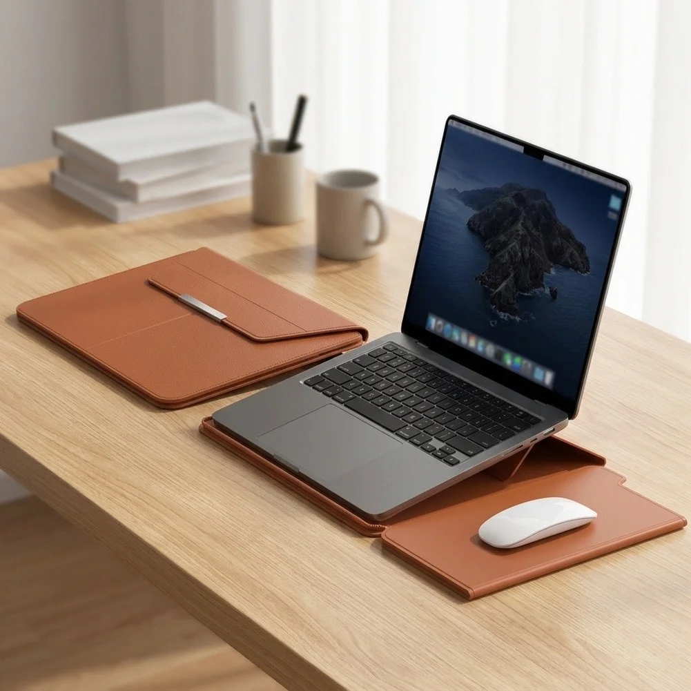 For Macbook Air/Pro 13 14 Detachable Split-type Laptops Sleeve Holder With Mouse Pad 3-in-1 Protective Cover Bracket For Laptops