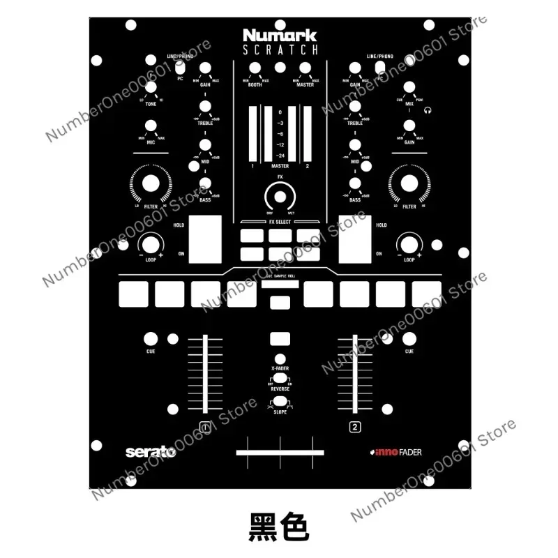 Numark Scratch Skin Mixer Panel Mask Luma Colorful Patch, Customizable