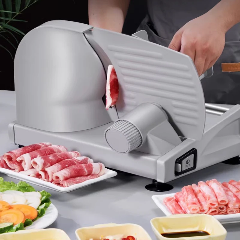 220V Electric Food Slicer Meat Food Household Desktop Meat Slicer Lamb and Beef Slicers 0-22mm Bread Ham Meat Cutting Machine