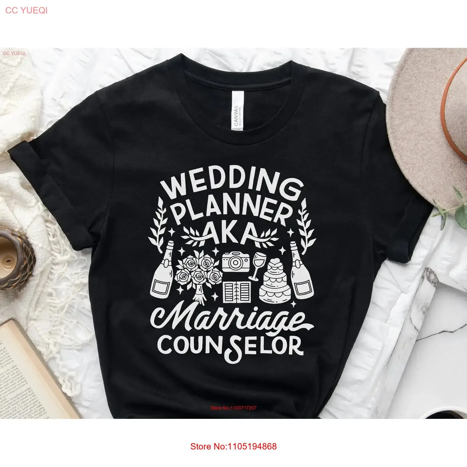 

Wedding Planner AKA Marriage Counselor T shirt Funny Vendor for Event Coordinator vintage Washed Top For Everyday Wear Slightly