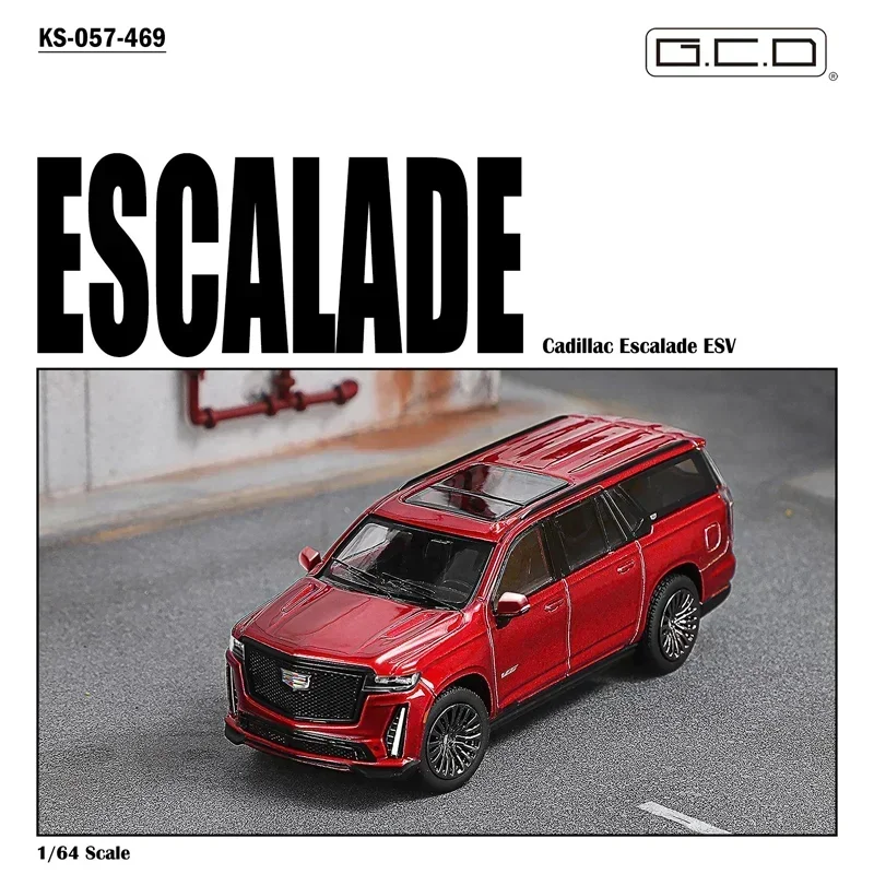 W magazynie GCD 1/64 Cadillac Escalade ESV 2023, zabawka ze stopu aluminium, pojazd silnikowy, odlewany metalowy model prezenty