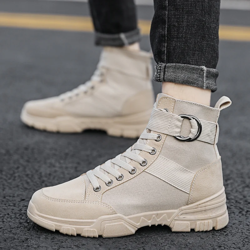 

Men's Boots Canvas Men's Sneakers Men's Shoes High Top Handsome Comfortable Shoes Sneakers male Men Moto Shoes Cowboy Boots