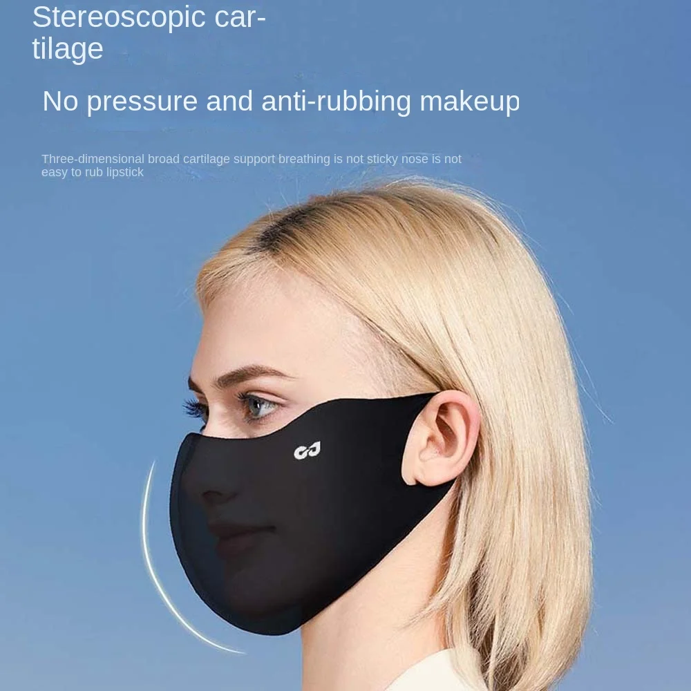 UV Protection Ice Silk Mask Anti-UV Face Cover Adjustable Sunscreen Mask Face Scarves Ultraviolet-proof Summer Face Cover Unisex