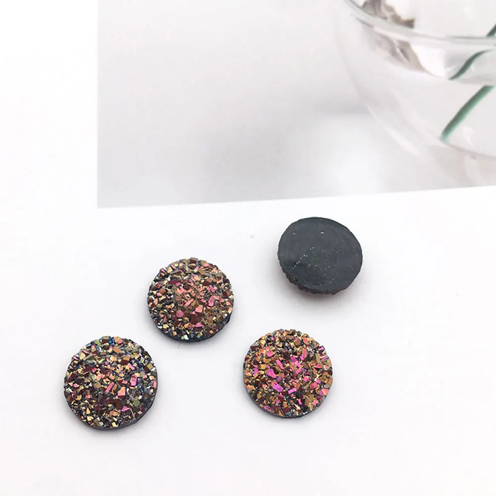 

100Pcs Resin Round Flat Back Rhinestones 12Mm DIY Jewelry Accessories Bracelet Earrings Pendant Making Colorful Glitter