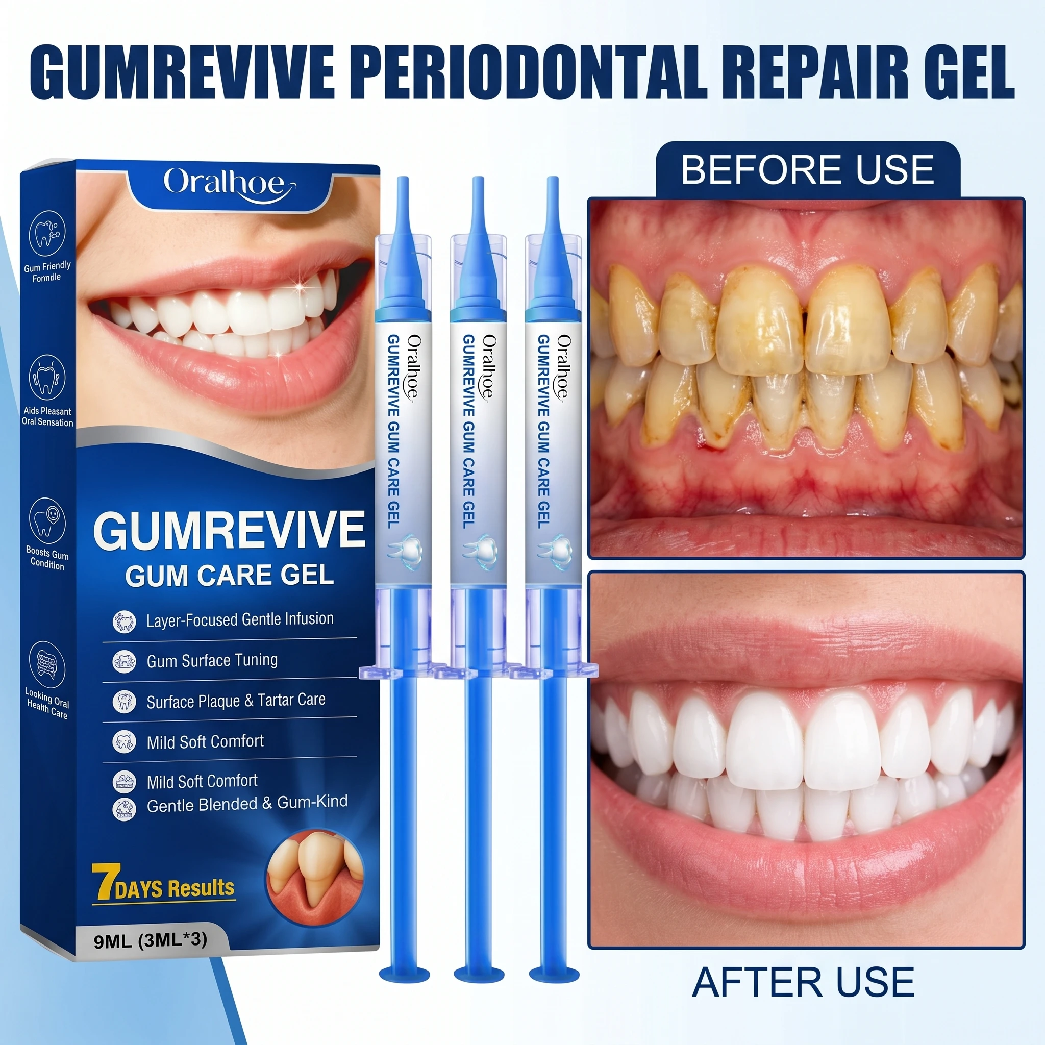 Gumrevive Gum Care Gel Deep Cleaning Periodontal Repair Gel For Plaque Tartar Gum Health Instant Fresh Feeling Oral Care
