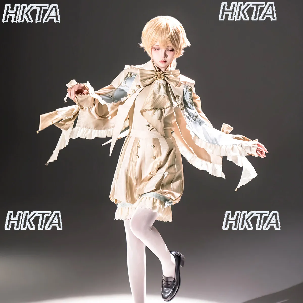 Original Cosplay Prince Costumes New Court Style Vintage Stand Collar Long Sleeve Shirt Shawl Fake Collar Cos Shorts 3-piece Set
