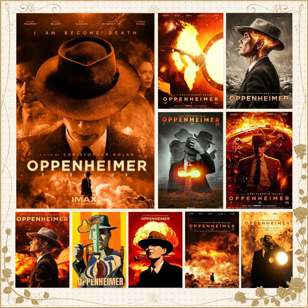 Film-Historical Atomic Scientist Drama Oppenheimer Poster Wall Art Bedroom Living Room Dorm Bar Cafe Gym Studio Home Decor Gifts