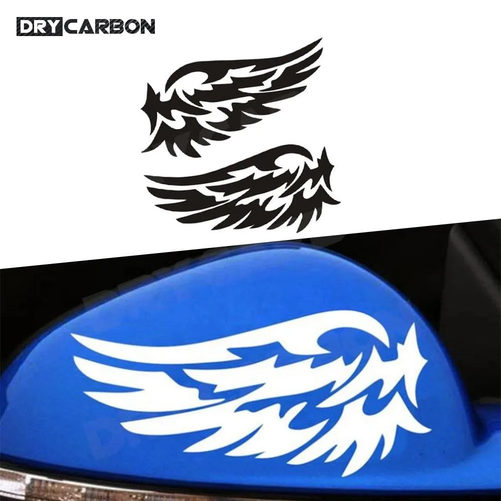 

Angel Wings Lovely Car Decal Stickers Motorcycles Decoration 3 D Reflective Waterproof Stickers Rearview Glue Stickers