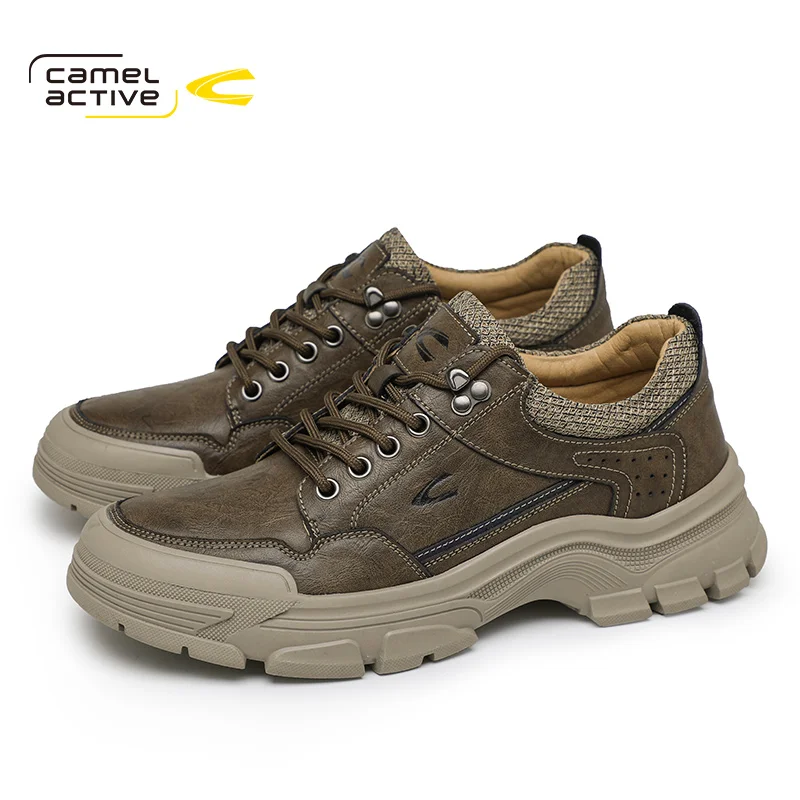 

Camel Active Men Oxfords Lace-up Autumn New Breathable Man Split Leather Men's Trend Casual Shoes DQ120149