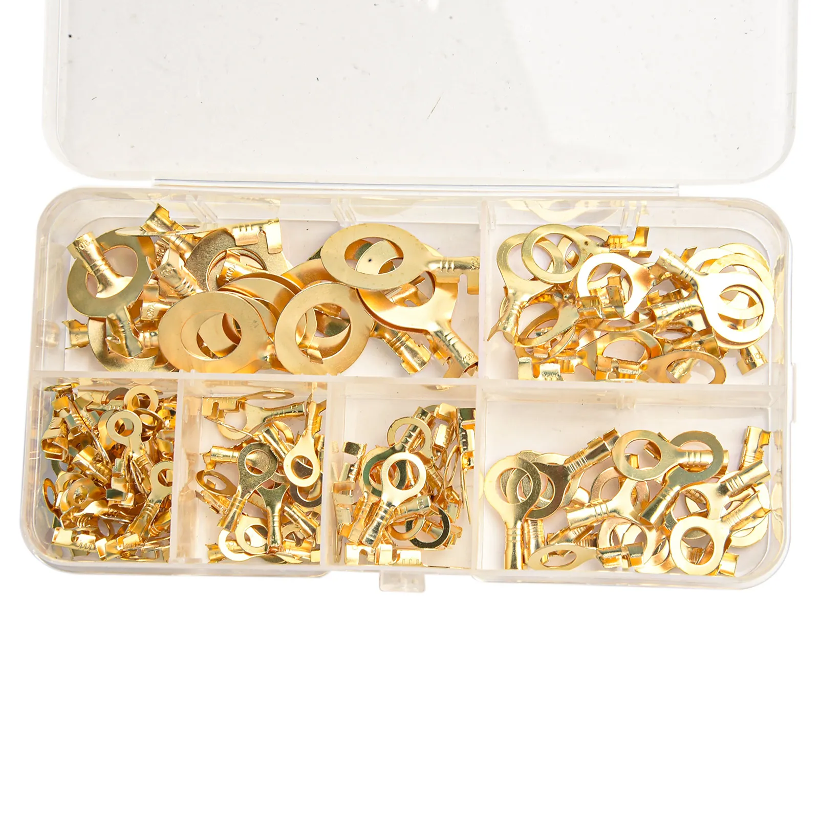 150pcs Terminal Block Wire Connector M3-M10 O-type Ground Lugs Terminal Cold-Pressed Copper Tab Wiring Nose Combination Set