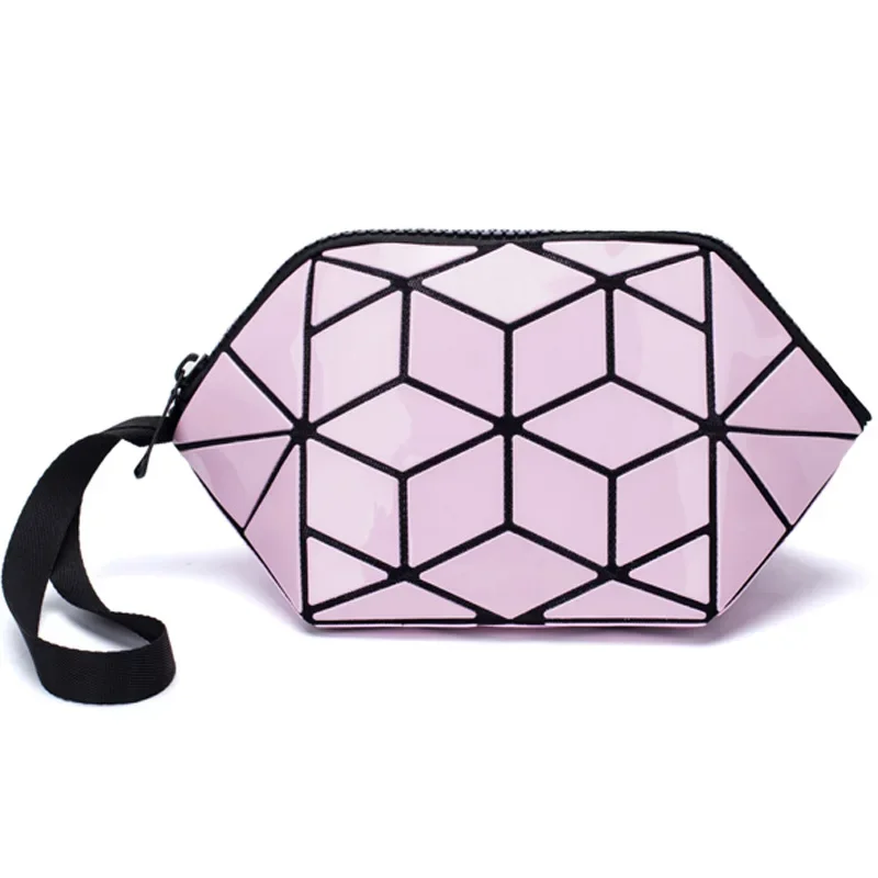 2024 New Women Makeup Bag Clutch Luminous Cosmetic Bags For Ladies Geometric Cosmetic Organizer Purse Women Travel Make Up Bag