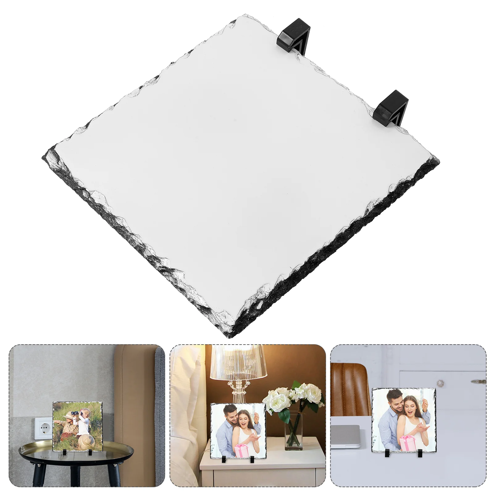 

Sublimation Lithograph Blanks Picture Frame Photo Heart-shaped Plaque Rock Plastic Thousand Rocks