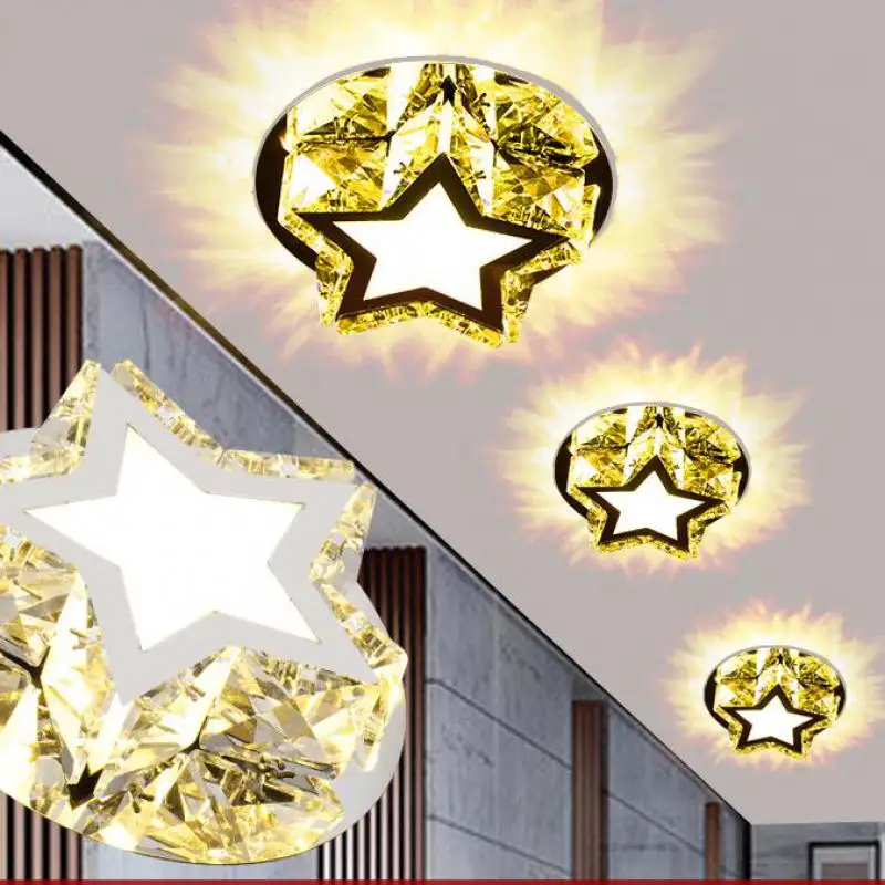 

Mini Modern Crystal Ceiling Lamp Ixture Dia10 X H7cm Mini Lustre Cristal Led Lamp For Home Kids Room Led Ceiling Light