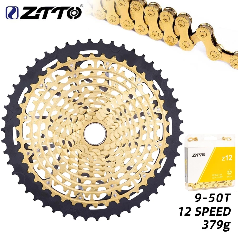 

ZTTO MTB XD 12Speed 9-50T Cassette Golden Ultralight CNC Steel 379g 12V XD Durable Sprocket For GX Eagle Mountain Bike Freewheel